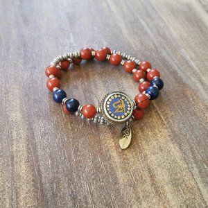 NWT~Red Jasper/Lapis/OM - Double wrap Bracelet